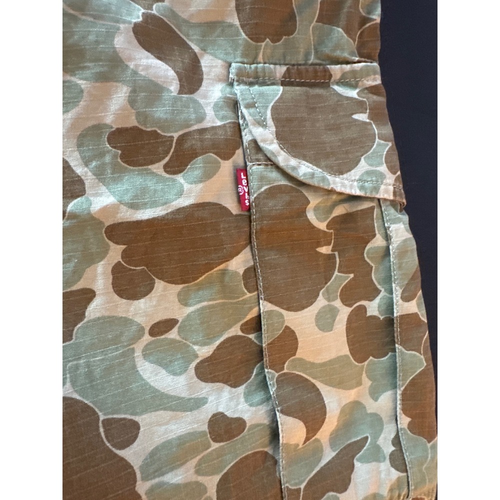 Levis XX Cargo Baggy Pants Mens 33x32 Frog Skin Camo Ripstop Cotton Utility New - Picture 16 of 16